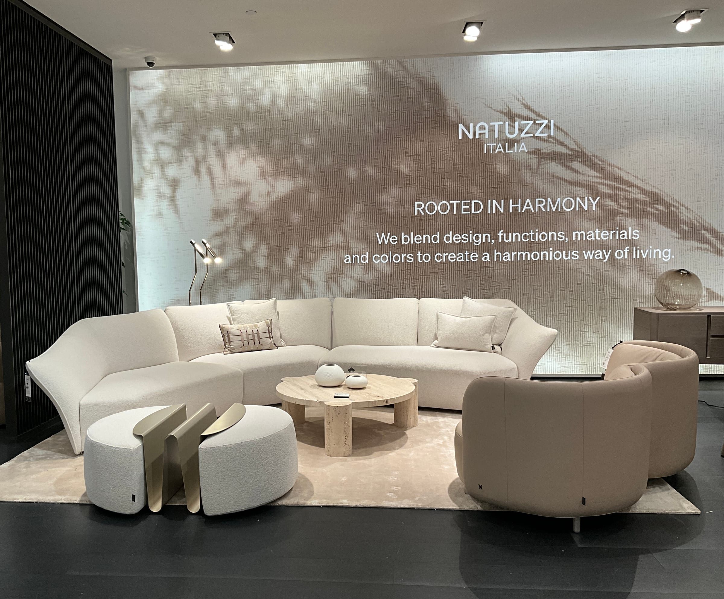 Material and finish detail from a Natuzzi Italia presentation.