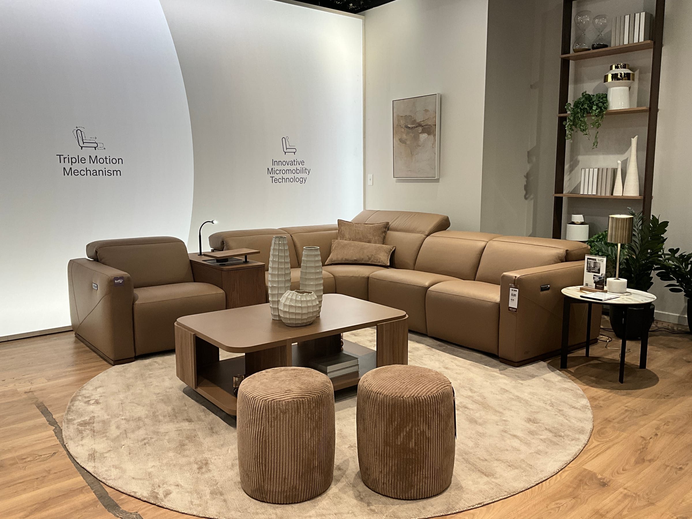 Dining and occasional presentation within the showroom.